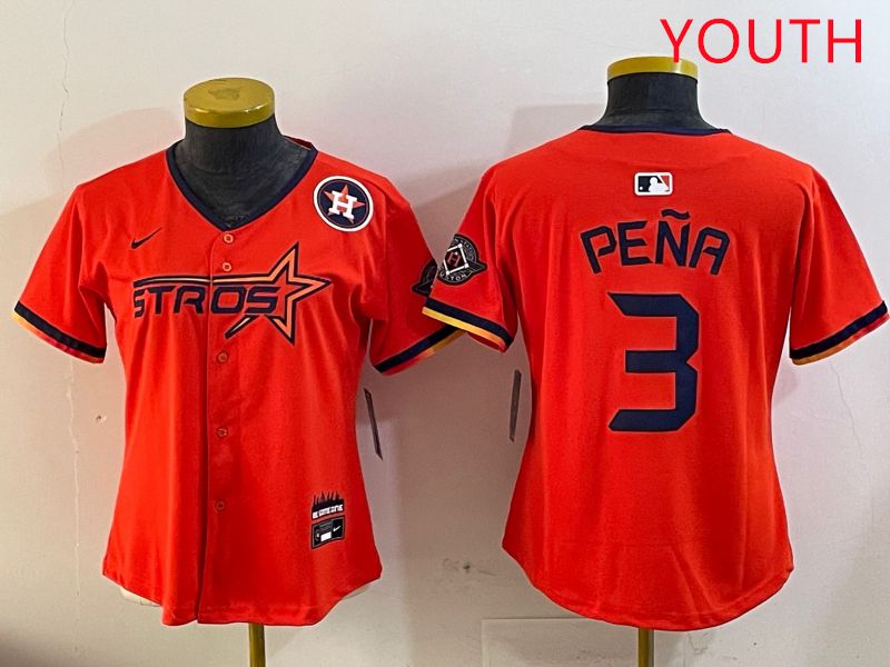 Youth Houston Astros Blank 3 Pena Three generations Joint Name 2025 Nike MLB Jersey style 7